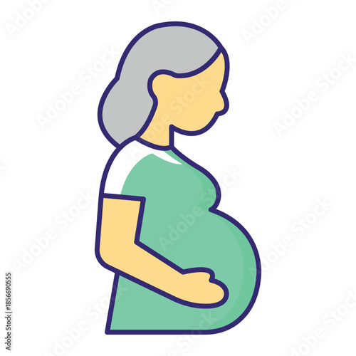 Pregnant Woman Vector Icon which can easily modify or edit