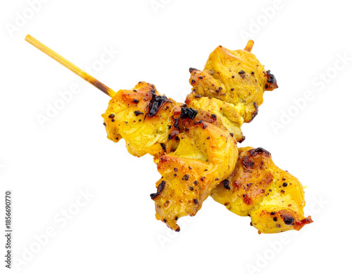 Delicious Grilled Chicken Satay Skewer with Spices.