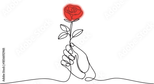 A single red rose held in a hand