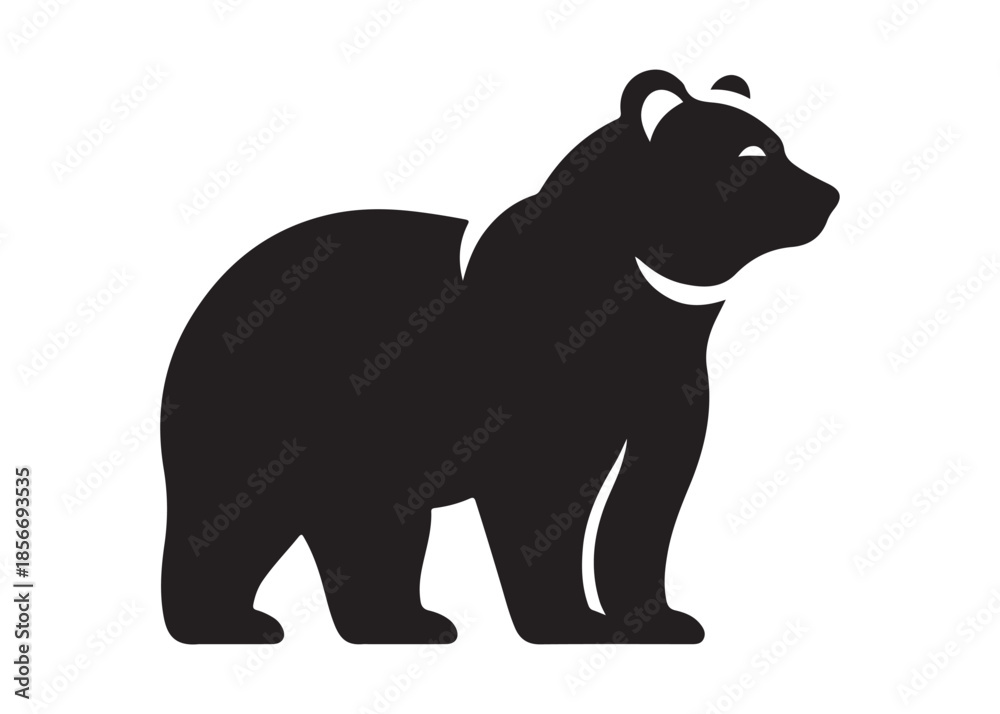 Fototapeta premium bear vector illustration, grizzly bear silhouettes, bear silhouette logo vector animals, bear black silhouette animals vector set, bear wild animal silhouettes on the white background