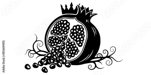 Mythology Pomegranate Fruit Persephone Silhouette