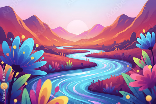 Scenic Mountain Lake Landscape With Reflections