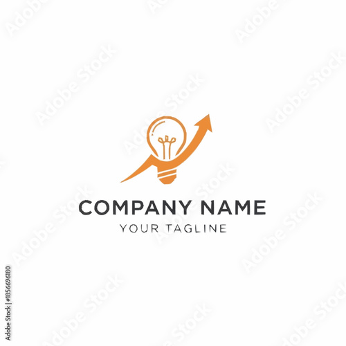 Lightbulb and Arrow Growth Logo Design for Business Success.