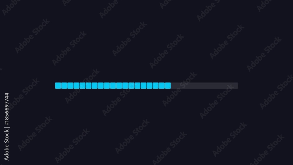 Progress bar and loading bar animation displaying progress in a digital ...