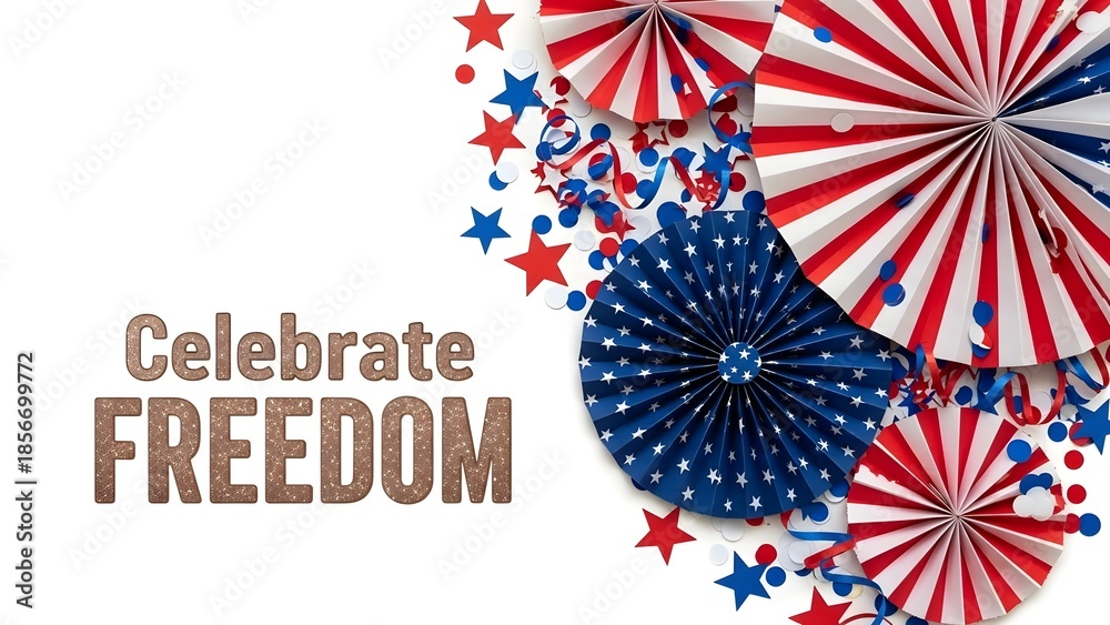 Obraz premium Patriotic celebration background with celebrate freedom slogan