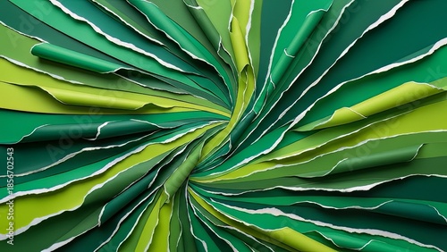 green leaf spiral abstract pattern