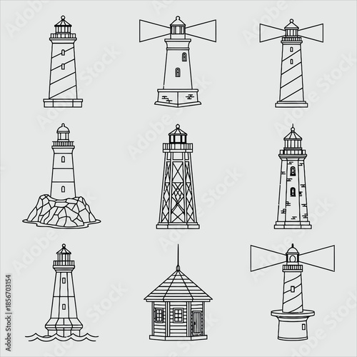 Various lighthouse designs and styles