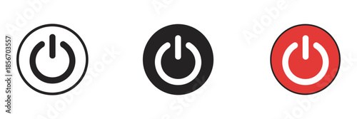 Power button icon set, on off icon energy symbol in line glyph and flat style for digital interface vector illustration.