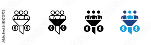 Conversion Rate icon set multiple style collection