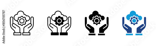 Support icon set multiple style collection