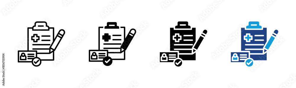 Fototapeta premium Registration icon set multiple style collection