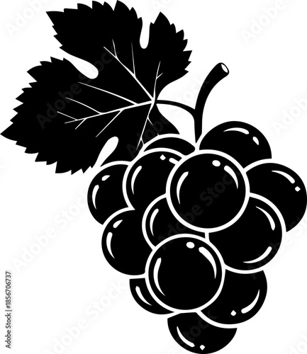 Bold black silhouette of a ripe tomato, perfect for culinary designs and healthy eating concepts