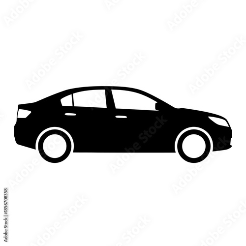 Modern car silhouette in black and white for design use