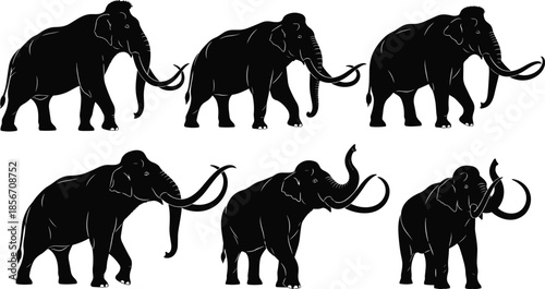 Black candle line art silhouettes set with various melting wax shapes and burning flames isolated on white background for design