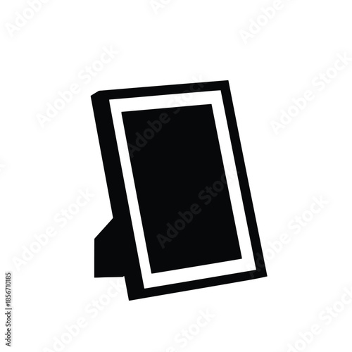 silhouette of an empty picture frame in white background