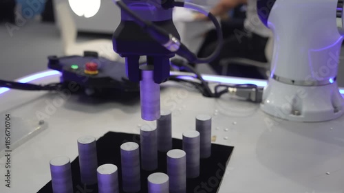 robot arm is working smartly in the production department in artificial intelligence factory