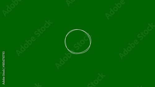 Minimal Circular Line Animation on Green Background