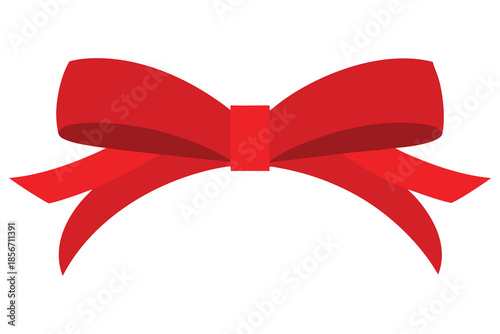 Vibrant Red Ribbon with Bow Isolated on Transparent Background