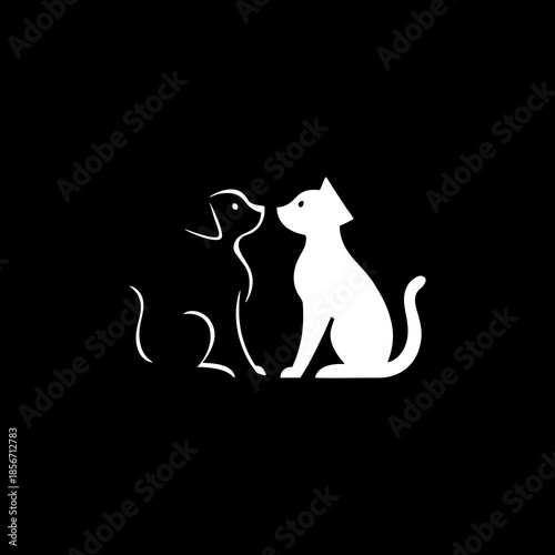 cat and dog vector