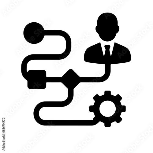 Invisible Business Workflow Silhouette Icon Vector – Abstract Minimal Style