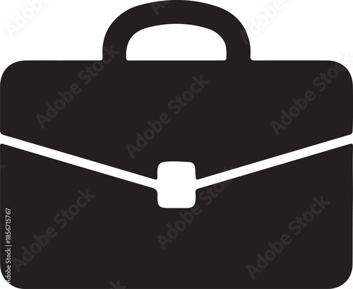 Black Briefcase Icon Business Suitcase Document Office Work