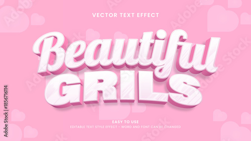 beautyful editable text effect 3d vector