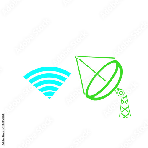 transmitter pole and network icon without background
