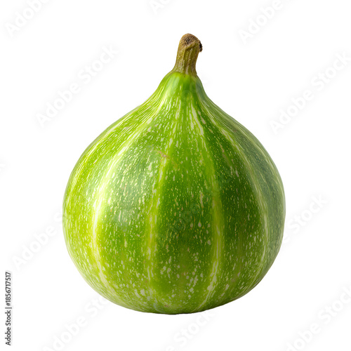 Fresh green fig fruit isolated on a white background, ripe, juicy and organic food image