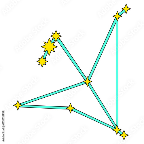 Aquila constellation illustration hand drawn isolated vector