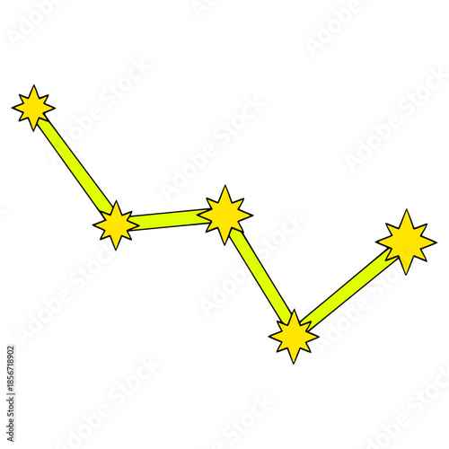 Cassiopea constellation illustration hand drawn isolated vector