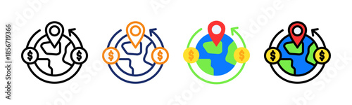 International Trade Icon Multiple Style Collection Set 