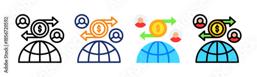 Trade Exchange Icon Multiple Style Collection Set 
