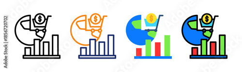 Global Market Icon Multiple Style Collection Set 