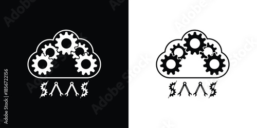 SaaS Cloud Automation and DevOps Gears Icon.