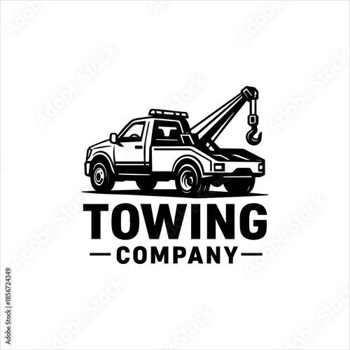 Towing Company Truck Logo - Reliable Vehicle Recovery and Assistance