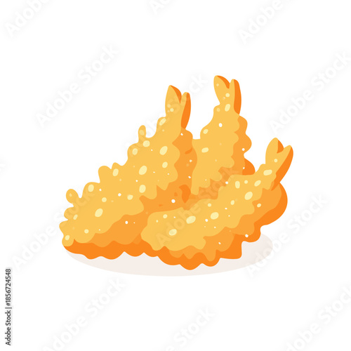Tempura in a clean 2D flat vector icon style, minimal and simple, set on a plain white background.