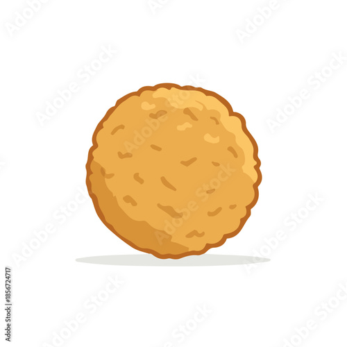 Falafel, modern 2D flat vector illustration in icon style, isolated on pure white background.