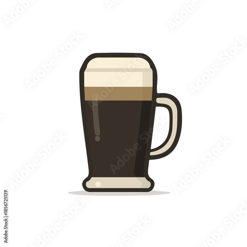 2D flat vector illustration of Stout, clean and minimal icon style, isolated on white background.
