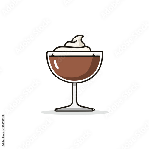 Simple flat 2D vector graphic of Chocolate Mousse, modern icon look, displayed on a pure white background.