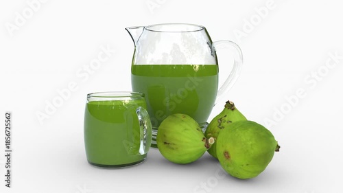 fresh green fig juice