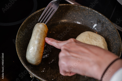 Fried Pies Made from Yeast Dough in a Hot Pan