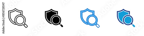 Security Audit Multiple Style Icon Design Vector - Security inspection process to identify risks, vulnerabilities, and system weaknesses
