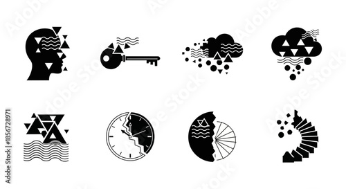 Unlock your potential with insightful solutions and innovative thinking, visualized through abstract geometric concepts, perfect for business and design inspiration