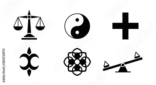 Explore balance, harmony, and symbols with this scalable collection perfect for graphic design, logos, and branding projects needing impactful visuals