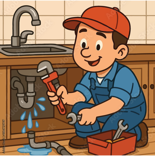 plumber fixing a faucet