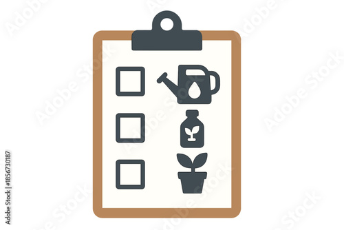Checklist with gardening icons