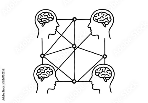 Thinking & Brainstorming hand drawn simple sketch vector illustration