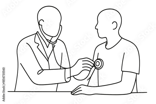Doctor examining patient with stethoscope