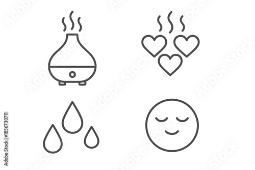 Aromatherapy Icons on Dark Background