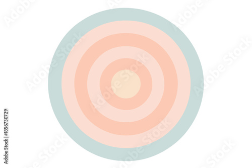 Abstract concentric circles with pastel gradient background